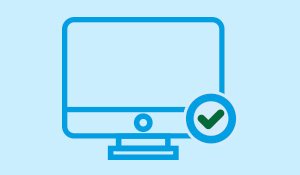 A computer screen icon with a green checkmark symbolizing online booking confirmation | MSC Cruises