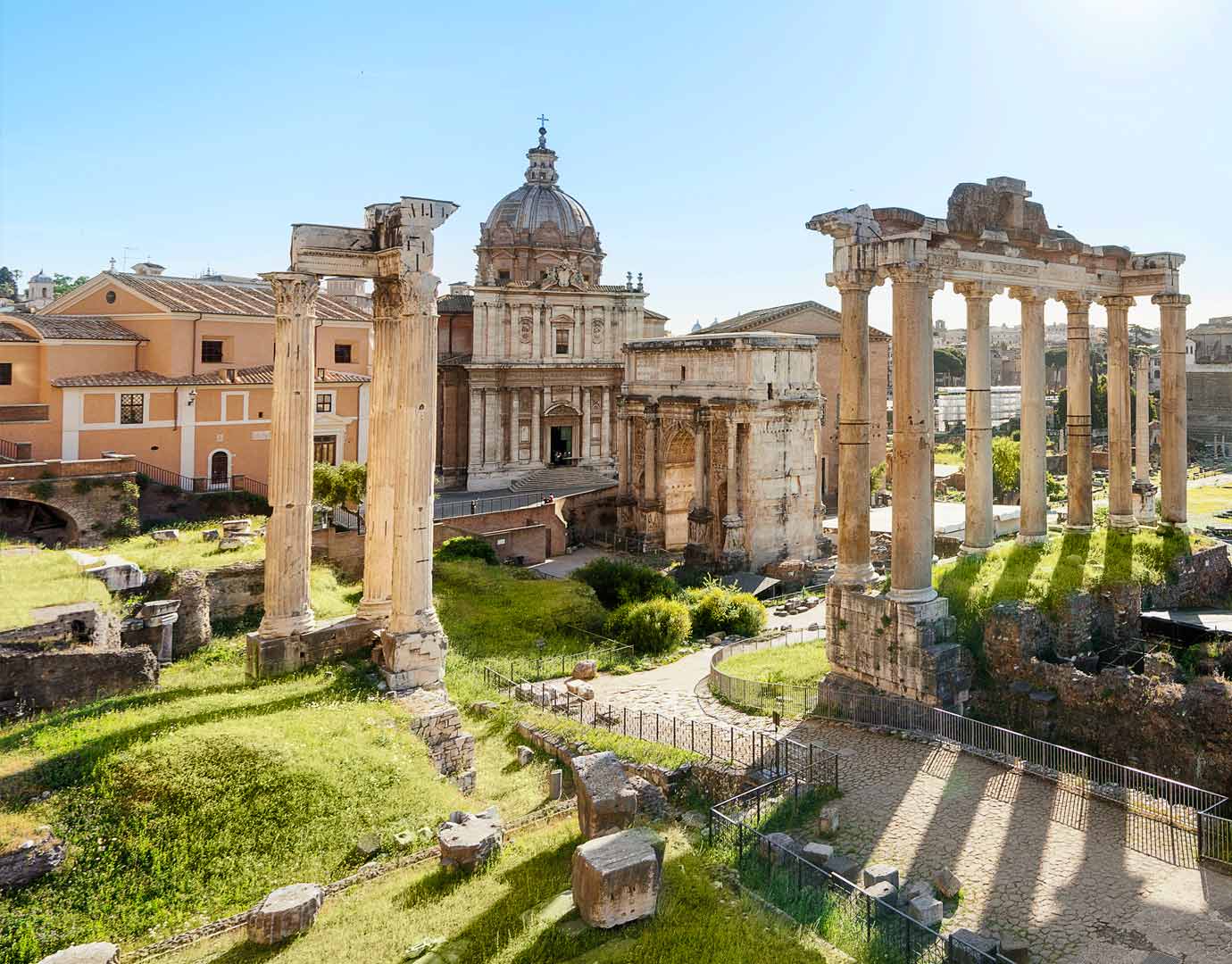 Ancient Roman Forum ruins with iconic columns and historic architecture in Rome | MSC Cruises