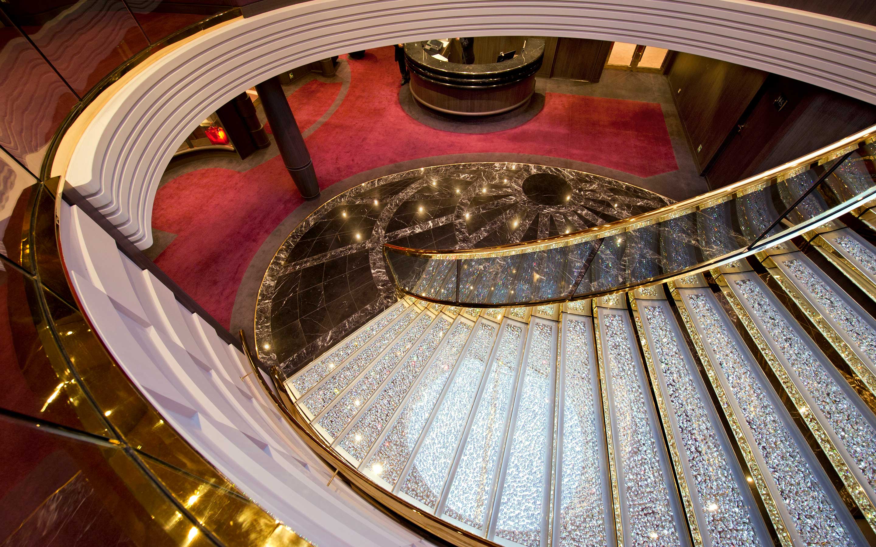 MSC Divina Public Area Swarovski Staircases 01