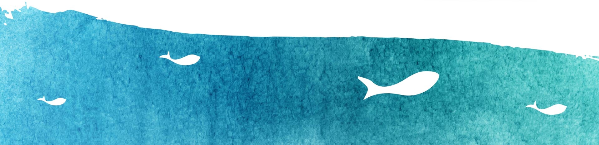 Abstract ocean scene with white fish silhouettes on a watercolor blue background | MSC Cruises Abstract ocean scene with white fish silhouettes on a watercolor blue background | MSC Cruises