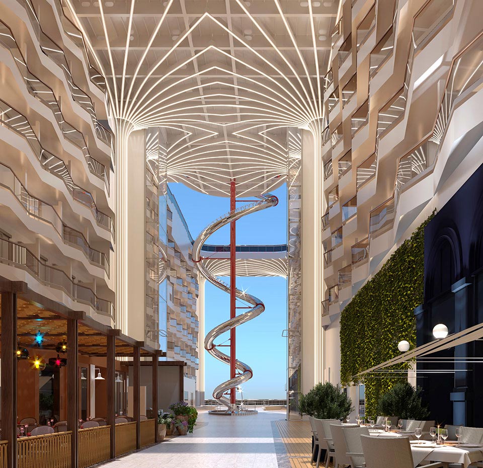 MSC World Europa, 11-deck-high dry slide | MSC Cruises