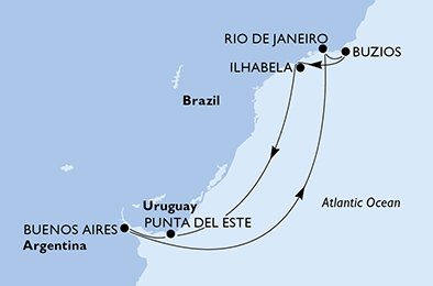 Argentina, Brazil, Uruguay