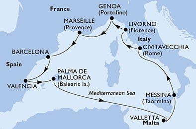 Italy, France, Spain, Malta