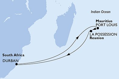 South Africa, Mauritius, Reunion