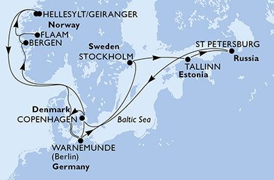 Denmark, Germany, Norway, Sweden, Estonia, Russian Federation