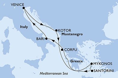 Italy, Montenegro, Greece