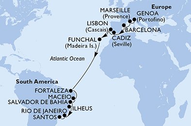 Italy, France, Spain, Portugal, Brazil