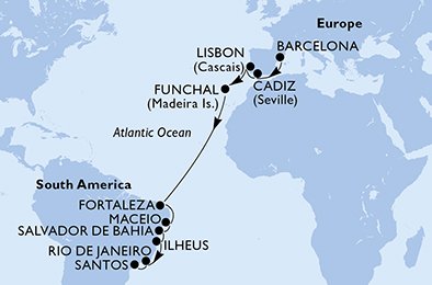 Spain, Portugal, Brazil