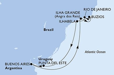 Argentina, Brazil, Uruguay