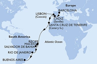Spain, Portugal, Brazil, Argentina