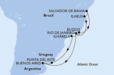 Brazil, Uruguay, Argentina
