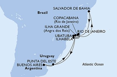 Argentina, Uruguay, Brazil