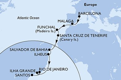 Spain, Portugal, Brazil