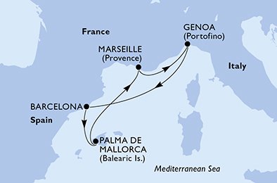 Italy, Spain, France