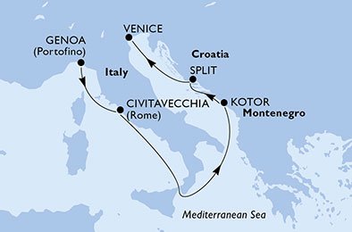 Italy, Montenegro, Croatia